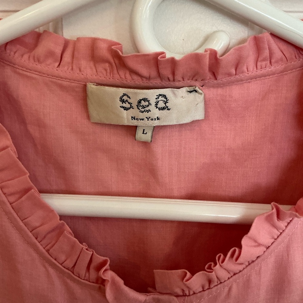 Sea New York Shannon ruffle shirt dress sz large - Picture 3 of 8